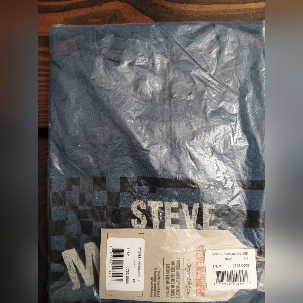 Men's Steve McQueen Blue Graphic T-Shirt Size Small - Picture 2 of 5